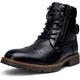 VOSTEY Men's Motorcycle Boots Business Casual Chukka Boot for Men motorcycle678A-black Size: 13