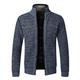 wkd-thvb Sweaters Men Autumn Winter Warm Thick Cardigan Coats Casual Slim Zip Knitwear Navy Blue 4XL