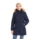 Polydeer Women's Classic Winter Jacket Soft Thickened Vegan Down Coat Warm Puffer Parka w/Faux Fur Hood (Navy, XXL)