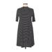 Apt. 9 Casual Dress - Midi: Black Stripes Dresses - Women's Size X-Small