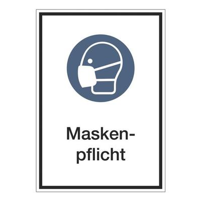 Marahrens Hinweisschild »Maskenpflicht« Kunststoff 21 x 29,7 cm, 10 Stück weiß, 21x29.7 cm