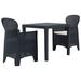 Breakwater Bay Clotilde 3 Piece Bistro Set w/ Cushions Plastic in Black | Outdoor Furniture | Wayfair 97725260C2674FD287410517E8CD6217