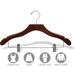 Rebrilliant Whipe Wavy Wooden Combo Non-Slip Hanger w/ Adjustable Cushion Clips Set of 100 for Skirt/Pants Wood in Brown | 10.5 H x 17 W in | Wayfair