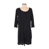 Gap Casual Dress - Shift Crew Neck 3/4 Sleeve: Black Solid Dresses - Women's Size Small Petite