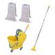 Abbey Professional Heavy Duty Kentucky Mop Handle and Bucket with two 450g Kentucky Mop Heads – Commercial Mop and Bucket Set for Cleaning Hard Floors - Kentucky Mop Bucket 25L – Yellow