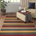 Blue/Red 0.35 in Indoor Area Rug - Red Barrel Studio® Flaxville Contemporary Red/Beige/Blue Area Rug Polyester/Wool | 0.35 D in | Wayfair