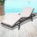 Highland Dunes Patio Lounge Chair Outdoor Sunlounger Deckchair Sunbed Poly Rattan Metal/Wicker/Rattan in Black | Wayfair