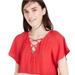 Madewell Dresses | 2/35 Madewell Red Lace-Up Flutter Mini Loose Dress | Color: Red | Size: Xs