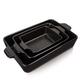 Sweejar Home Ceramic Bakeware Set, Rectangular Baking Dish Lasagna Pans for Cooking, Kitchen, Cake Dinner, Banquet and Daily Use, 30 x 20 x 7 cm of Casserole Dishes (Black)