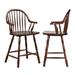"Sunset Trading Andrews 24"" Counter Height Windsor Arm Stool In Distressed Chestnut Brown ( Set of 2 ) - Sunset Trading DLU-ADW-B3024A-CT-2"