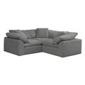 Sunset Trading Cloud Puff 3 Piece Slipcovered Modular Sectional Small L Shaped Sofa In Gray Performance Fabric - Sunset Trading SU-1458-94-3C