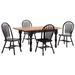 Sunset Trading Black Cherry Selections 5 Piece Drop Leaf Extendable Dining Set With Arrowback Chairs In Antique Black and Cherry - Sunset Trading DLU-TDX3472-820-AB5PC