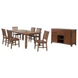 Sunset Trading Simply Brook 8 Piece Extendable Table Dining Set With Sideboard In Amish Brown - Sunset Trading DLU-BR4272-C60-AMSB8PC
