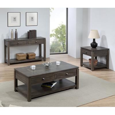Sunset Trading Shades of Gray 3 Piece Living Room Table Set with Drawers and Shelves - Sunset Trading DLU-EL1602-04-08