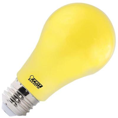 Feit Electric 13802 - A19/BUG/LED/BX LED BUG LIGHT A19 - 5W - 120V - E26 - YELLOW Standard Solid Ceramic Colored Light Bulb