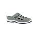 Extra Wide Width Women's Barbara Flats by Easy Street® in Grey Leather (Size 8 WW)