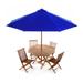 6-Piece Octagon Folding Table Set & Umbrella, Blue - All Things Cedar TT6P-O-B