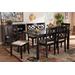 Baxton Studio Mael Modern Sand Fabric & Espresso Brown Finished Wood 7-PC Dining Set - Wholesale Interiors RH331C-Sand/Dark Brown-7PC Dining Set