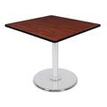 "Via 42"" Square Platter Base Table in Cherry/Chrome - Regency TVP4242CHCM"