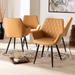 Baxton Studio Astrid Mid-Century Contemporary Tan Faux Leather & Black Metal 4-PC Dining Chair Set - Wholesale Interiors 19A09-Tan/Black-DC