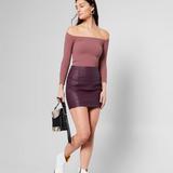 Free People Skirts | Free People Vegan Leather Mini | Color: Purple | Size: 8