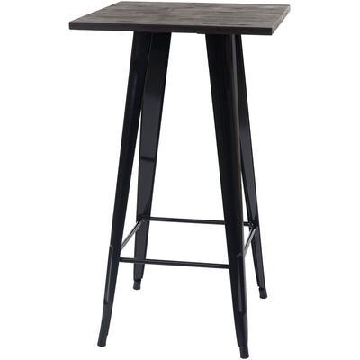 Stehtisch HHG-401 inkl. Holz-Tischplatte, Bistrotisch Bartisch, Metall Industriedesign mvg Image