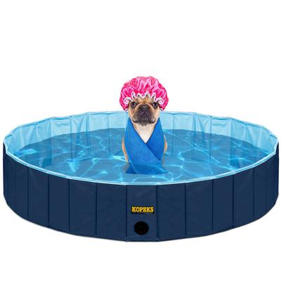 Kopeks Foldable Blue Grooming & Bathing Pool Tub for Dogs, X-Large