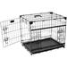 Double-Door Dog Crate with Sliding Doors, 24" L X 18" W X 21" H, Small, Black