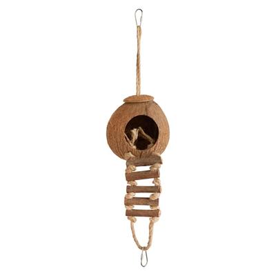 You & Me Coconut Hideaway Chewing Bird Toy, Small