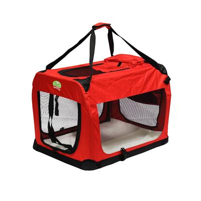Go Pet Club Portable Soft Red Dog Crate, 40" L X 27" W X 27" H