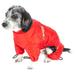 Red Thunder-Crackle Full-Body Waded-Plush Adjustable and 3M Reflective Dog Jacket, Large
