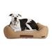 Canvas Cozy & Cool-Touch Dog Bed, 28" L X 28" W, Tan, Small, Brown