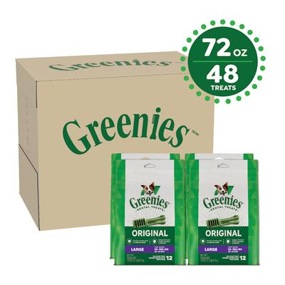 Greenies Original Large Natural Dog Dental Care Chews Oral Health Dog Treats, 72 oz., Count of 48