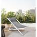 Birch Lane™ Thalia Folding Patio Dining Side Chair Metal/Sling in Gray/White | 35 H x 26 W x 43 D in | Wayfair 6D9687C4364C4A37A2D464064E0FCE7D