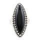 Regal Royal,'Marquise Bezel Set Black Onyx Cabochon Cocktail Ring'