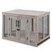 Crate with Cushion and Tray for Dogs, 37" L X 24" W X 26" H, Medium, Grey