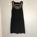 American Eagle Outfitters Dresses | Ae Embellished Neck Black Fit And Flare Dress | Color: Black/Silver | Size: 4