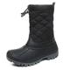 Winter Snow Boots Women Slip Resistant Thermal Fur Lined Muck Boots Ladies Black UK 4