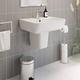 Affine Modern Bathroom Provence Semi Pedestal 550mm 1 Tap Hole Sink White Gloss