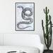 Art Remedy Zoo & Wild Animals Single Snake - Graphic Art Print Canvas in White/Brown | 54 H x 36 W x 1.5 D in | Wayfair 15225_36x54_CANV_BFL