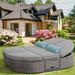 Latitude Run® Dantoinette SANDRA Outdoor Patio Daybed w/ Cushions Wicker/Rattan in Gray | 16.94 H x 78.38 W x 58.69 D in | Wayfair