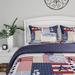 August Grove® Quilt Set – Nautical Americana Patchwork Print All-Season Soft Microfiber Bedspread w/ Shams Polyester/Polyfill/Microfiber | Wayfair