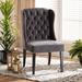 Baxton Studio Lamont Modern Transitional Grey Velvet Fabric & Dark Brown Finished Wood Wingback Dining Chair - Wholesale Interiors WS-W158-Grey Velvet/Espresso-DC