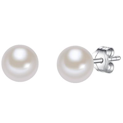 Valero Pearls - Perlen-Ohrstecker Sterling Silber Süßwasser-Zuchtperle in Silber Ohrringe Damen