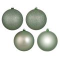 Vickerman 666593 - 4.8" Gray Mint 4 Finish Ball Christmas Christmas Tree Ornament (4 Pack) (N591240A)