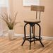 Highland Dunes Oswalt Swivel Bar Stool Wood/Metal in Black/Brown | 18.5 W x 21 D in | Wayfair 3576D046A7ED48388BF9D7156D2DA71E