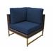 Joss & Main Savion Sectional Seating Group w/ Cushion Synthetic Wicker/All - Weather Wicker/Wicker/Rattan in Blue | Outdoor Furniture | Wayfair