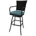 Charlton Home® Cutlip Patio Bar Stool w/ Cushion, Rattan in Blue | 53 H x 31.1 W x 20 D in | Wayfair 2F8C9ACD9967457E83B3D8AFF1A0BE90