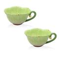 Grace's Tea Ware Flower Coffee Mug Ceramic in Green | 3 H x 6.83 W in | Wayfair JW1802GRN