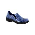 Wide Width Women's Bind Slip-Ons by Easy Works by Easy Street® in Blue Mosaic Pattern (Size 9 W)